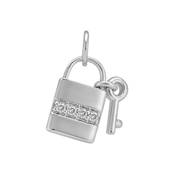 Round Diamond Lock & Key Charm Round Diamond Lock & Key Charm