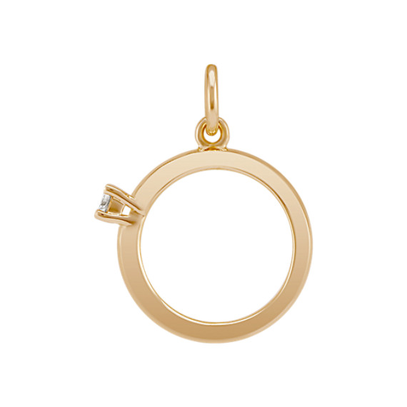 Round Diamond Ring Charm Round Diamond Ring Charm