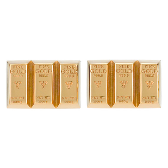 Gold Bar Cuff Links in Sterling Silver Gold Bar Cuff Links in Sterling Silver