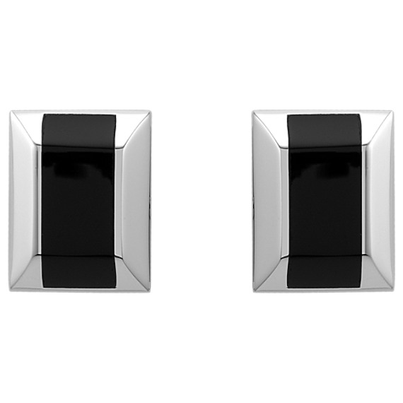 Stainless Steel and Black Onyx Cuff Links Stainless Steel and Black Onyx Cuff Links