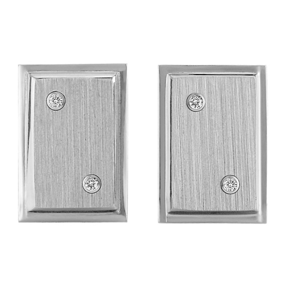 Titanium Cuff Links with Diamonds Titanium Cuff Links with Diamonds