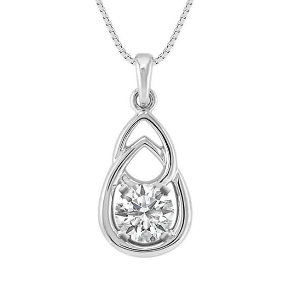 Teardrop 14k White Gold Pendant (18") Teardrop 14k White Gold Pendant (18")