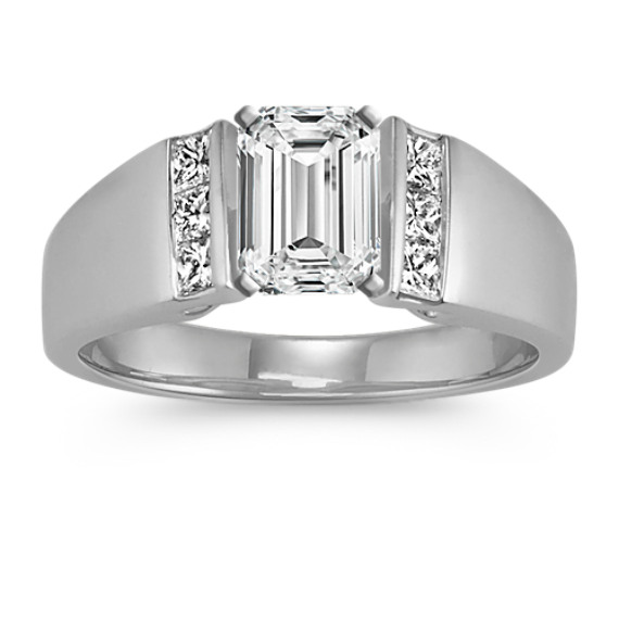 Princess Cut Diamond Cathedral Engagement Ring with Channel Setting Princess Cut Diamond Cathedral Engagement Ring with Channel Setting