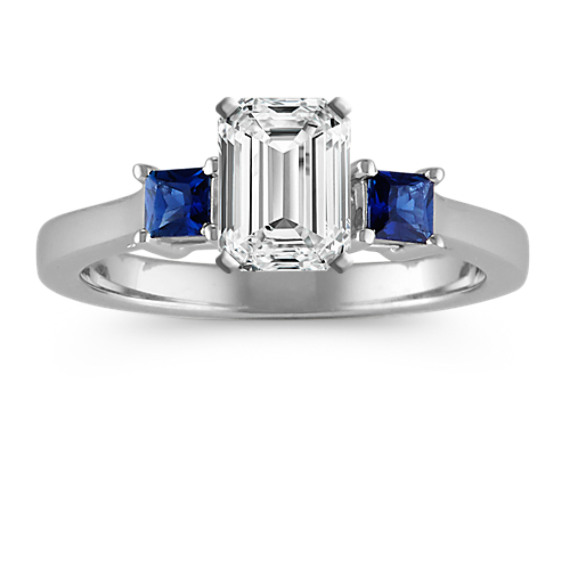 Three-Stone Princess Cut Sapphire Engagement Ring Three-Stone Princess Cut Sapphire Engagement Ring