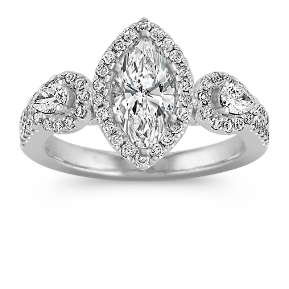 Halo Vintage Diamond Engagement Ring with Pavé-Setting Halo Vintage Diamond Engagement Ring with Pavé-Setting