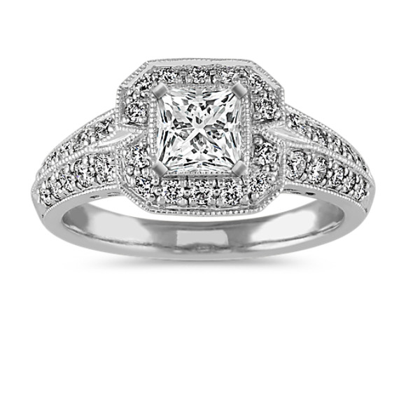 Vintage Halo Diamond Engagement Ring Vintage Halo Diamond Engagement Ring