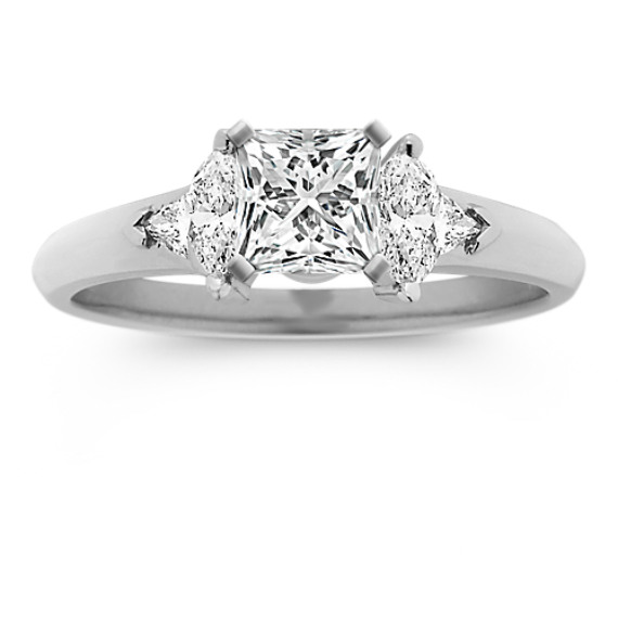 Three-Stone Marquise and Trillion Diamond Engagement Ring Three-Stone Marquise and Trillion Diamond Engagement Ring
