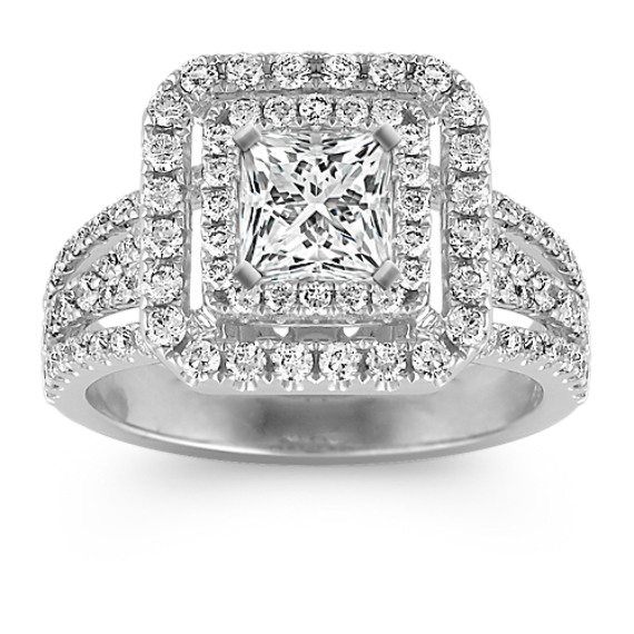 Princess Double Halo Diamond Engagement Ring Princess Double Halo Diamond Engagement Ring