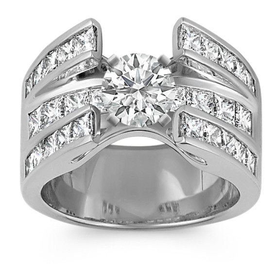 Princess Cut Diamond Engagement Ring with Channel-Setting Princess Cut Diamond Engagement Ring with Channel-Setting