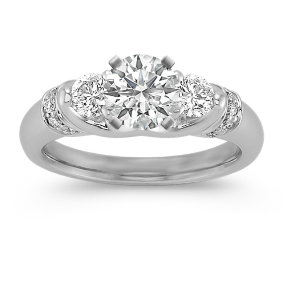 Three-Stone Diamond Platinum Engagement Ring Three-Stone Diamond Platinum Engagement Ring