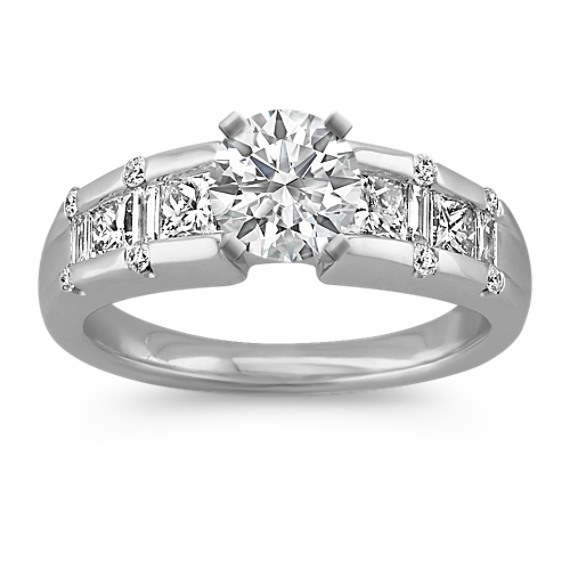 Round, Princess Cut and Baguette Diamond Channel-Set Engagement Ring Round, Princess Cut and Baguette Diamond Channel-Set Engagement Ring