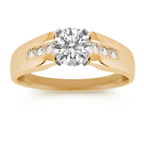 Channel-Set Round Diamond Cathedral Engagement Ring Channel-Set Round Diamond Cathedral Engagement Ring