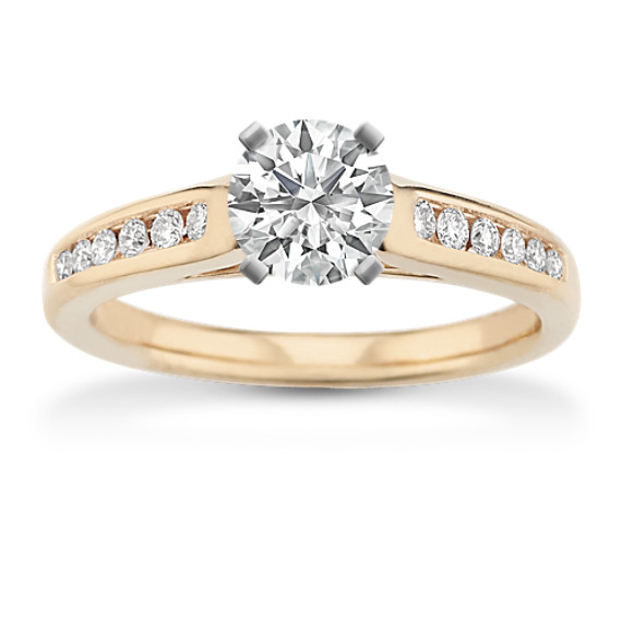 Cathedral Diamond Engagement Ring with Channel-Setting Cathedral Diamond Engagement Ring with Channel-Setting