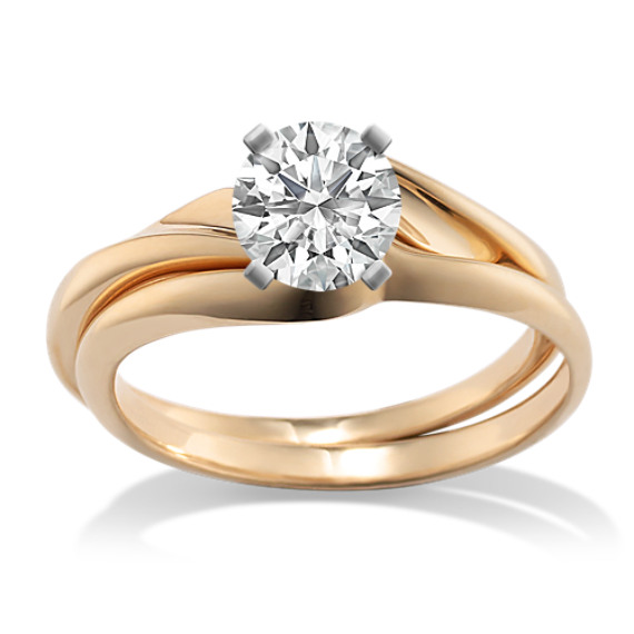 Swirl Wedding Set in 14k Yellow Gold Swirl Wedding Set in 14k Yellow Gold