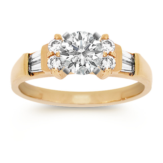 Baguette and Round Diamond Engagement Ring Baguette and Round Diamond Engagement Ring