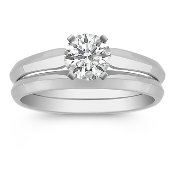 Solitaire White Gold Wedding Set Solitaire White Gold Wedding Set