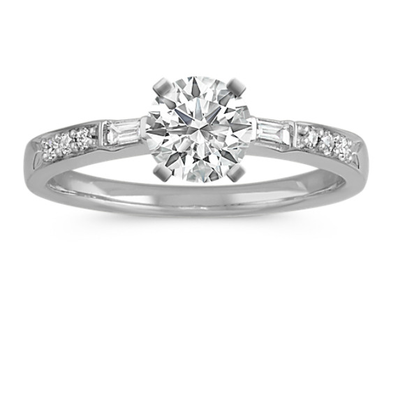 Baguette and Round Diamond Engagement Ring Baguette and Round Diamond Engagement Ring