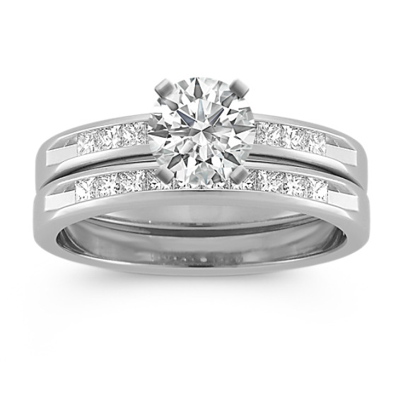 Princess Cut Diamond Wedding Set with Channel-Setting Princess Cut Diamond Wedding Set with Channel-Setting
