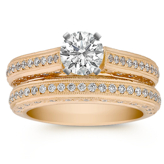 Round Diamond Wedding Set Round Diamond Wedding Set