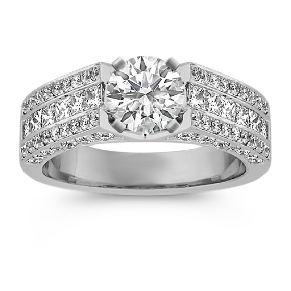 Princess Cut and Round Diamond Engagement Ring Princess Cut and Round Diamond Engagement Ring