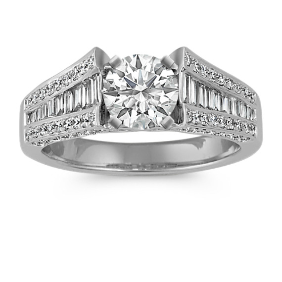 Baguette and Round Diamond Engagement Ring Baguette and Round Diamond Engagement Ring