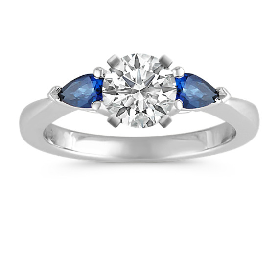 Three-Stone Pear-Shaped Sapphire Platinum Engagement Ring Three-Stone Pear-Shaped Sapphire Platinum Engagement Ring