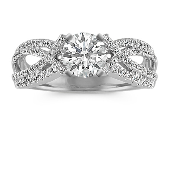 Split Shank to Crossing Round Diamond Engagement Ring Split Shank to Crossing Round Diamond Engagement Ring