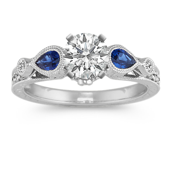 Vintage Pear-Shaped Sapphire and Diamond Engagement Ring Vintage Pear-Shaped Sapphire and Diamond Engagement Ring
