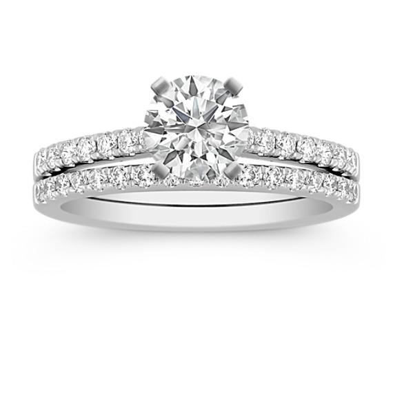 Round Diamond Wedding Set in Platinum Round Diamond Wedding Set in Platinum