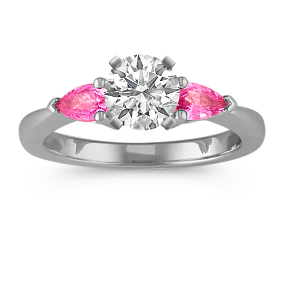 Three-Stone Pear-Shaped Pink Sapphire Engagement Ring Three-Stone Pear-Shaped Pink Sapphire Engagement Ring