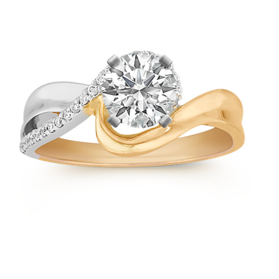 Round Diamond Ring in Two-Tone Gold Round Diamond Ring in Two-Tone Gold