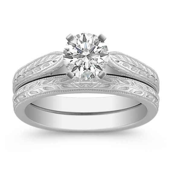14k White Gold Wedding Set 14k White Gold Wedding Set