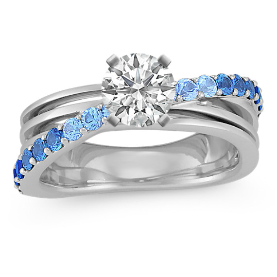 Round Gradient-Colored Sapphire Ring Round Gradient-Colored Sapphire Ring