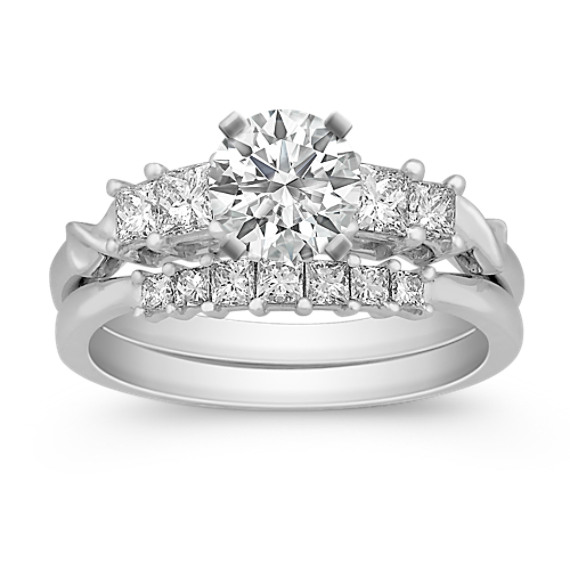 Princess Cut and Round Diamond Engagement Ring Princess Cut and Round Diamond Engagement Ring