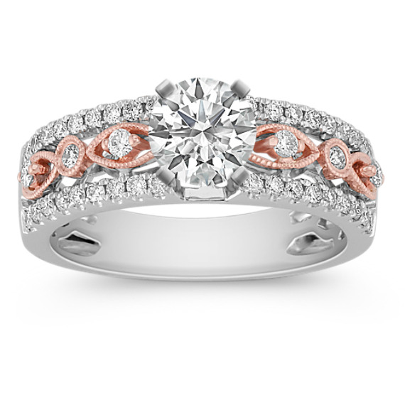 Diamond White and Rose Gold Engagement Ring Diamond White and Rose Gold Engagement Ring