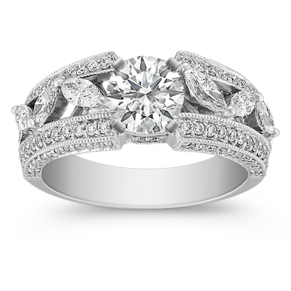 Marquise and Round Diamond Engagement Ring Marquise and Round Diamond Engagement Ring