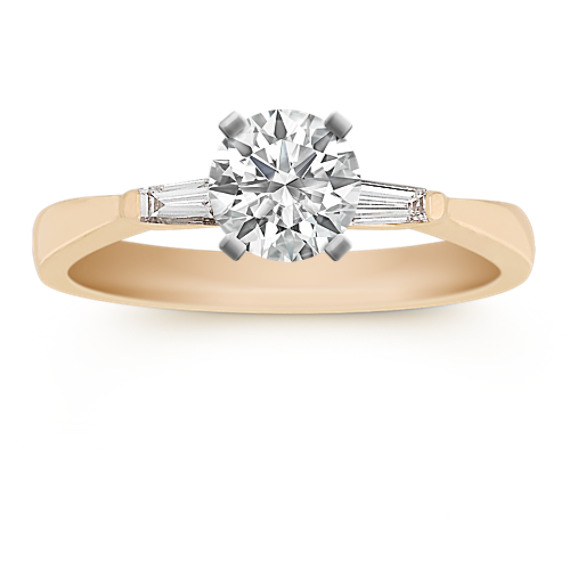 Three-Stone Baguette Diamond Engagement Ring with Channel Setting Three-Stone Baguette Diamond Engagement Ring with Channel Setting