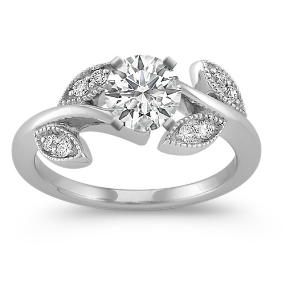 Round Diamond Ring in 14k White Gold Round Diamond Ring in 14k White Gold