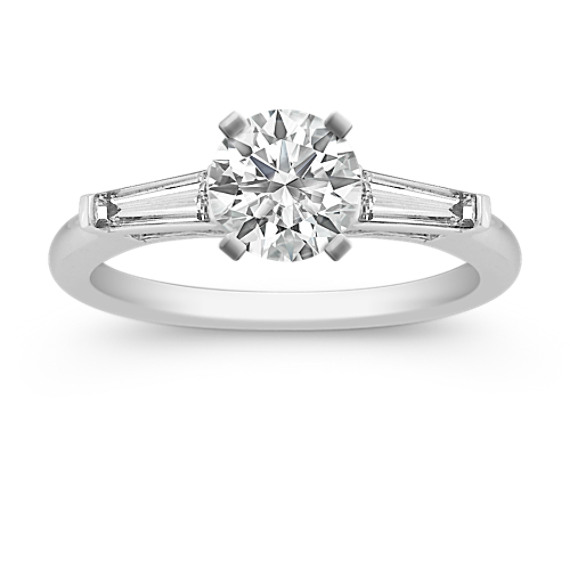 3-Stone Baguette Cut Diamond Engagement Ring with Channel Setting 3-Stone Baguette Cut Diamond Engagement Ring with Channel Setting