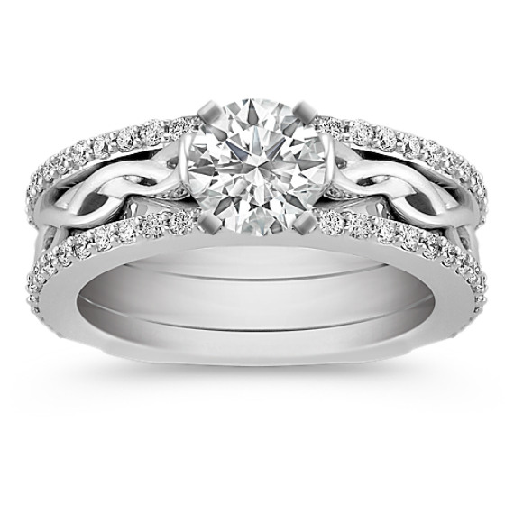 Swirl Diamond Woven Wedding Set Swirl Diamond Woven Wedding Set