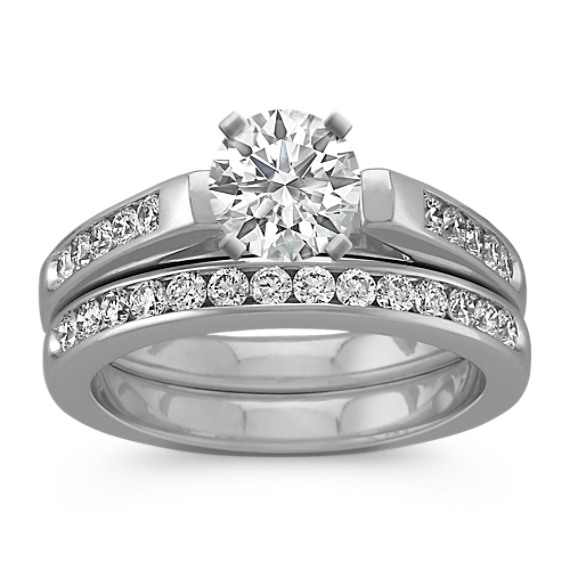 Cathedral Diamond Wedding Set with Channel-Setting Cathedral Diamond Wedding Set with Channel-Setting