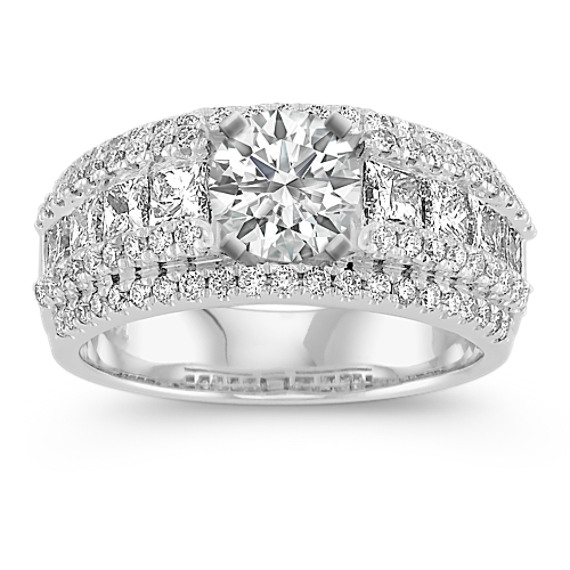 Princess Cut and Round Diamond Engagement Ring Princess Cut and Round Diamond Engagement Ring