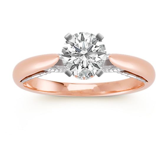 Cathedral Diamond 14k White and Rose Gold Engagement Ring Cathedral Diamond 14k White and Rose Gold Engagement Ring