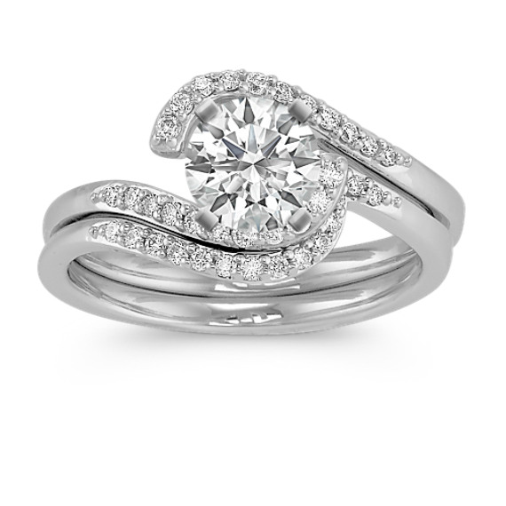 Swirl Round Diamond Wedding Set Swirl Round Diamond Wedding Set