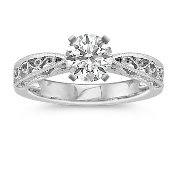 Vintage Solitaire 14k White Gold Engagement Ring Vintage Solitaire 14k White Gold Engagement Ring