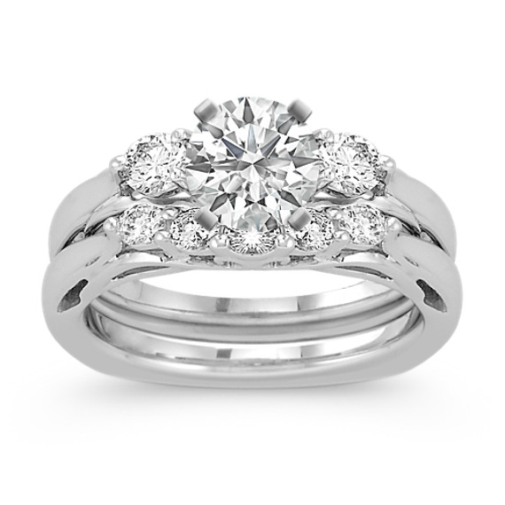 Cathedral Three-Stone Diamond Wedding Set Cathedral Three-Stone Diamond Wedding Set