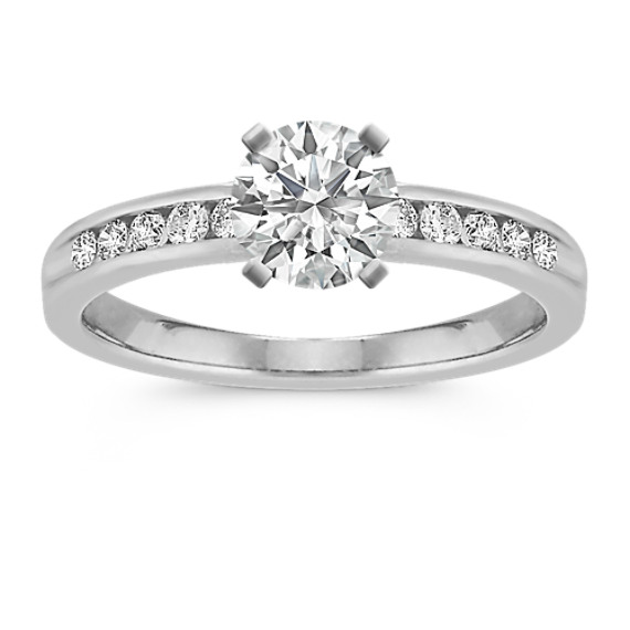 Diamond Engagement Ring with Channel-Setting Diamond Engagement Ring with Channel-Setting