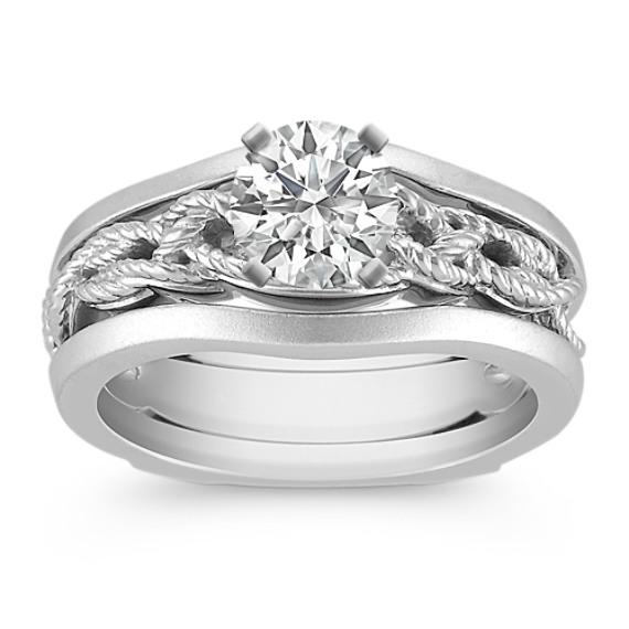 Distinct White Gold Wedding Set Distinct White Gold Wedding Set