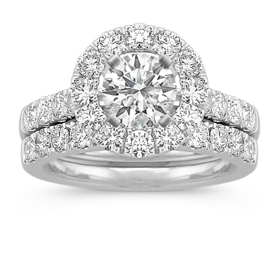 Halo Diamond Wedding Set Halo Diamond Wedding Set