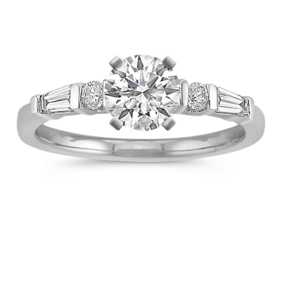 Baguette and Round Diamond Engagement Ring Baguette and Round Diamond Engagement Ring